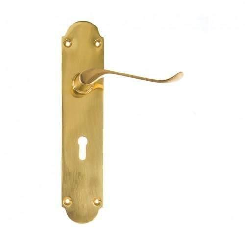 Lockset Victorian Scroll 8'' Keyhole-Locksets-L&B-Brass Plated (disc)-diyshop.co.za