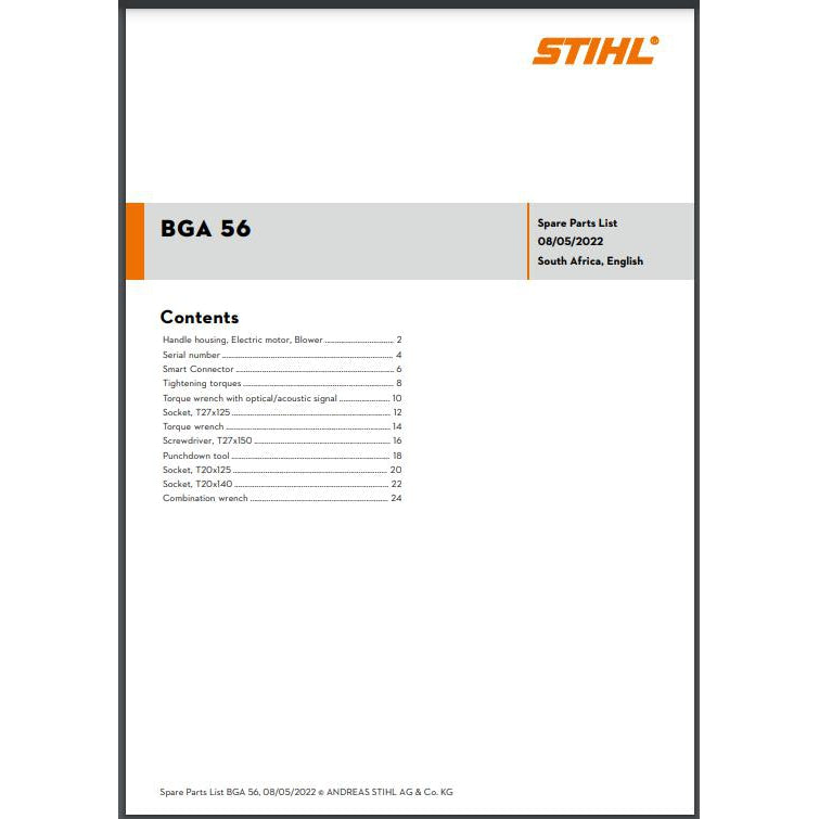Parts List & Diagram BGA56 STIHL-Power Tool & Equipment Manuals-STIHL-diyshop.co.za