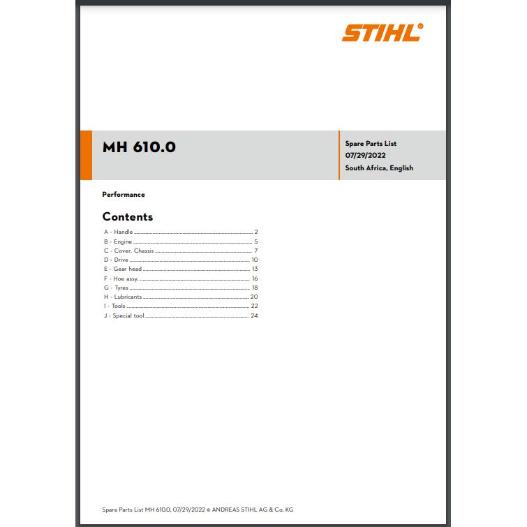 Parts List & Diagram MH610.0 STIHL-Power Tool & Equipment Manuals-STIHL-diyshop.co.za
