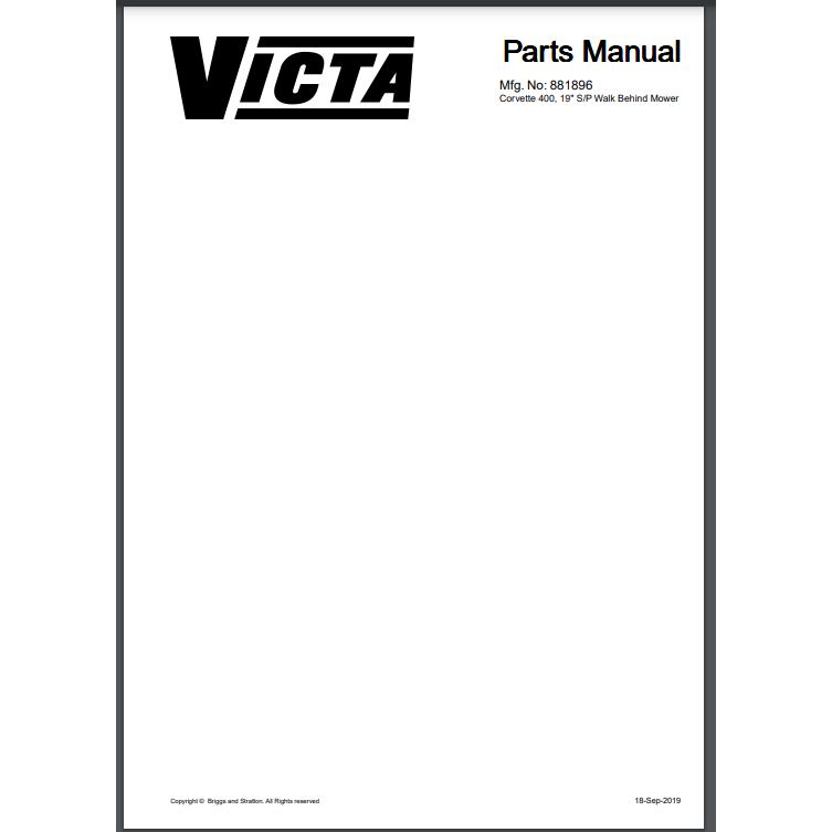 Parts List & Diagram Victa 400SP Mower Only-Power Tool & Equipment Manuals-Briggs & Stratton-diyshop.co.za