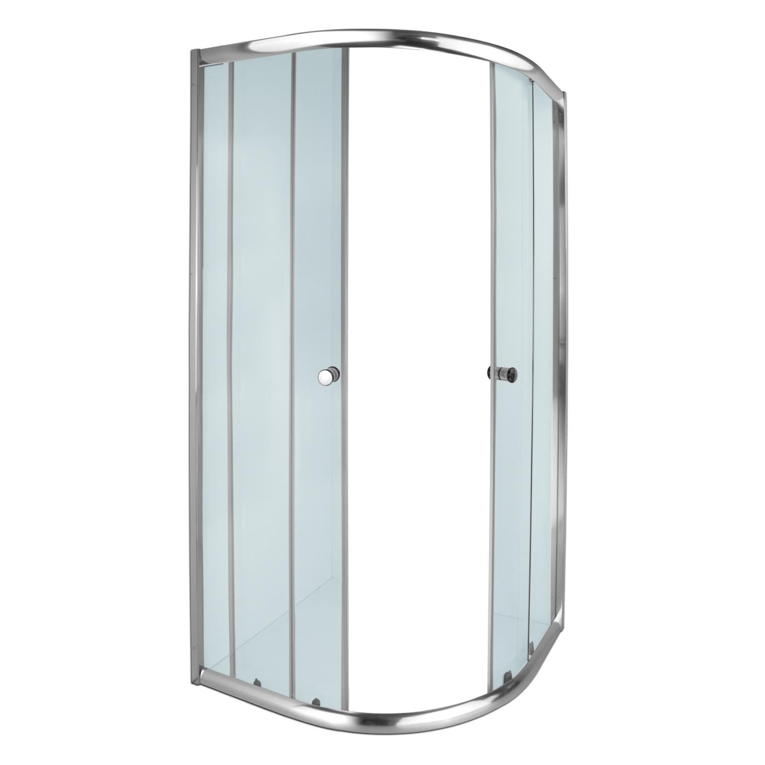 Shower Door Curved Corner Sliding »-Shower Doors-Archies Hardware-Silver/Clear-diyshop.co.za