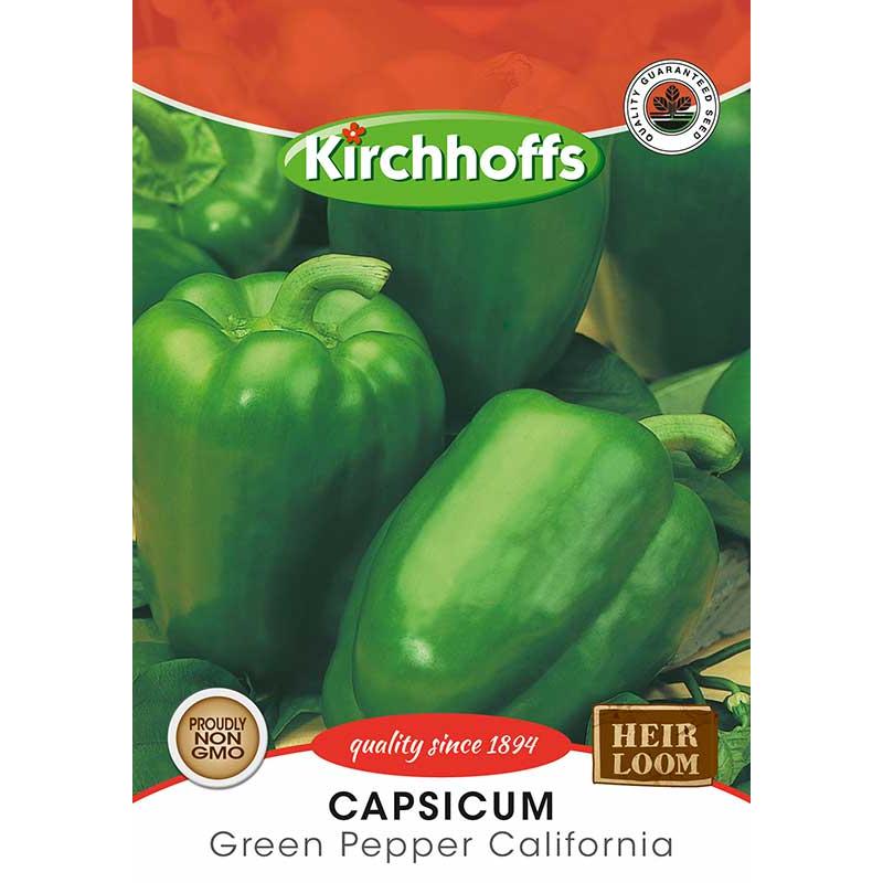 Vegetable Seed Capsicum's Kirchhoffs-Seeds-Kirchhoffs-Green Pepper California-Picture Packet-diyshop.co.za